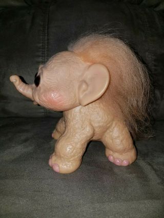 Vintage Dam Patent Elephant Troll Doll peach Hair Made in the United States 4