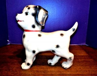 Vintage Spotted Sun Rubber Toy Dog With Squeaker Eyes Blink 10.  5”