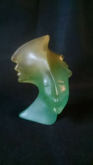 VINTAGE DAUM PATE DE VERRE MODERNIST SCULPTURE TAMARA KRESITADZE SIGNED 2