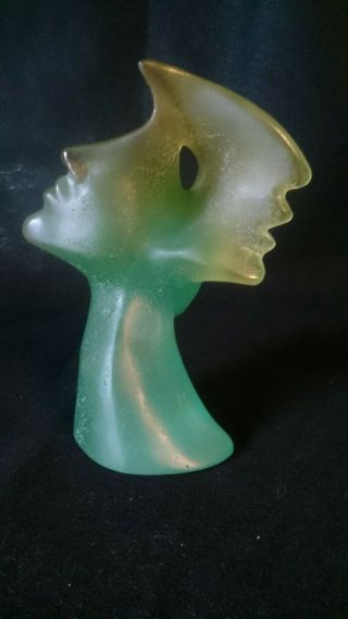 VINTAGE DAUM PATE DE VERRE MODERNIST SCULPTURE TAMARA KRESITADZE SIGNED 4