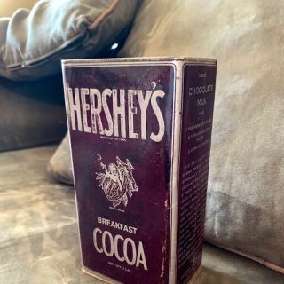 Antique Hersheys Breakfast Cocoa Tin - 1920 