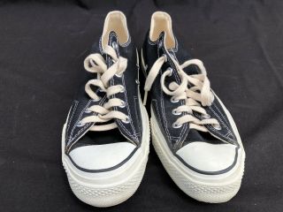 Vintage Converse Chuck Taylor Black Oxford All Star Shoes Sz 9 Deadstock 70s 3