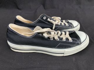 Vintage Converse Chuck Taylor Black Oxford All Star Shoes Sz 9 Deadstock 70s 4