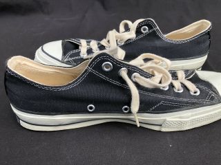 Vintage Converse Chuck Taylor Black Oxford All Star Shoes Sz 9 Deadstock 70s 8