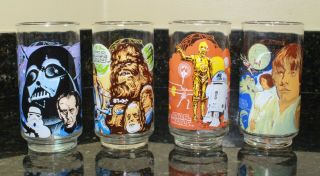 Vintage Star Wars Burger King Glasses Complete Set 12 (Global) 2