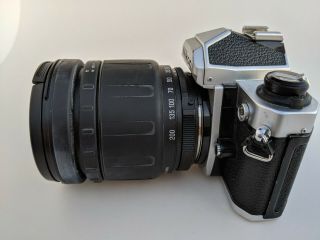Nikon FM2N 35mm SLR Film Vintage Camera Body Chrome,  50MM lens,  Tamron 28 - 200 2