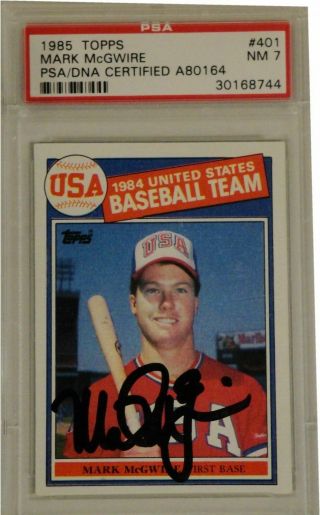Mark Mcgwire Hand Signed Autographed Rookie Card Vintage Signature Psa/dna