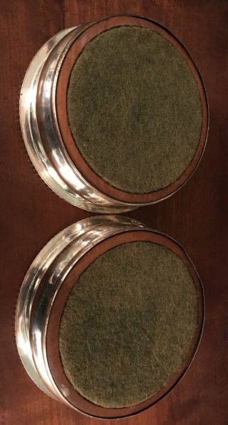 Pair George III Sheffield Plate Silver on Copper Wine Bottle Decanter Coasters 7