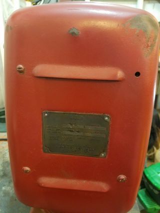 Vintage Eco Tireflator Air Meter Model 97 Red Chrome Wall Mount Gas Station Pump 11