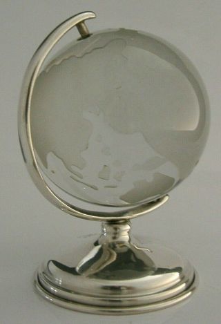 VERY UNUSUAL STERLING SILVER AND GLASS GLOBE 2001 LINKS OF LONDON SCOTTISH 2