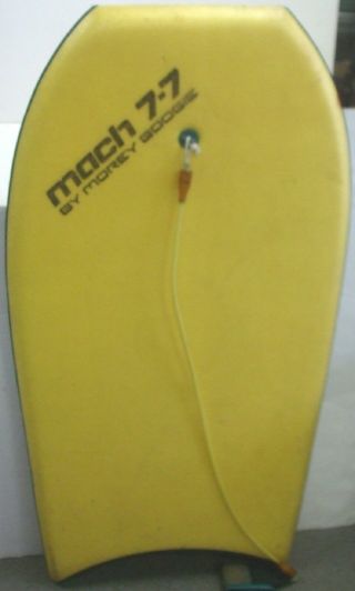 Vintage Morey Mach 7 - 7 Bodyboard Boogie Board W/ Leash -