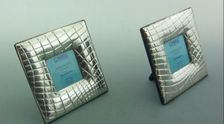 A Carrs Contemporary Solid Silver Photo Frames Leather Design