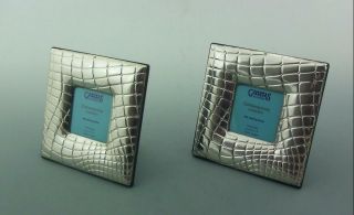 A CARRS CONTEMPORARY SOLID SILVER PHOTO FRAMES LEATHER DESIGN 2