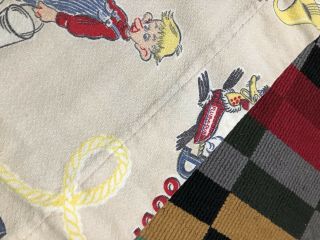 Vintage 1950s Howdy Doody 4 Piece Curtains Set Barkcloth Fabric Dilly Dally 7