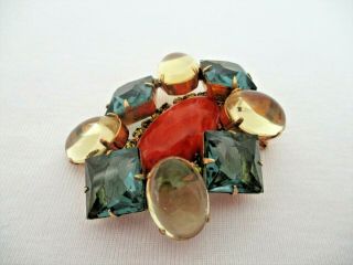 Schreiner Vintage Unsigned Brooch and Earrings 3