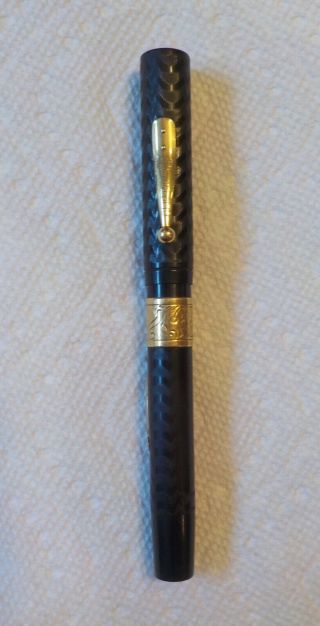 Antique Waterman 55 Ideal Hard Rubber Fountain Pen 14k Gold Nib Vintage