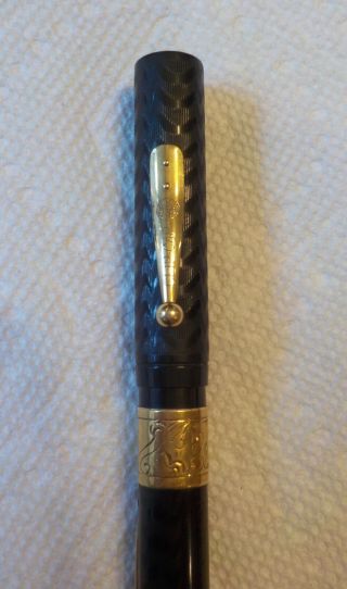 Antique Waterman 55 Ideal Hard Rubber Fountain Pen 14k Gold Nib Vintage 3