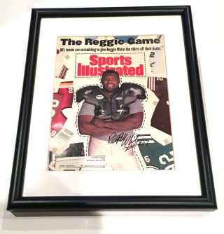 Rare Vintage Framed Sports Illustrated Reggie White Signed W/ 1993