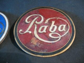 2 Extremely rare Rába radiator emblem circa 1925 Old - Timer Red is very 3