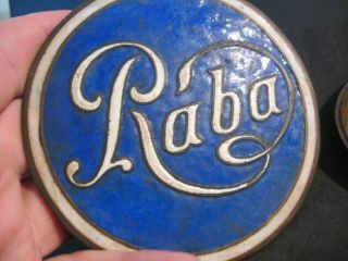 2 Extremely rare Rába radiator emblem circa 1925 Old - Timer Red is very 5