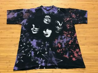 Xl Vtg 90s Kiss Alive Worldwide 96 97 Tour All Over Print All - Sport T - Shirt Usa