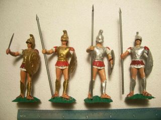 4 Aohna Athena Britans Marx Greeks Romans 54mm 1/32 Painted Plastic Playset