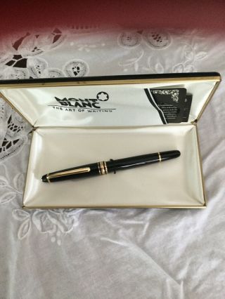 Vintage 1980s Montblanc Meisterstuck 4810 Fountain Pen In Case,  14k Gold