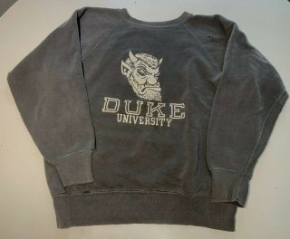 Vintage 1950s 1960s Duke University Mens Sweatshirt Champion Running Man