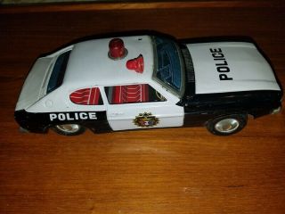 Vintage 1960s Tin Toy Police Car,  Made In Korea