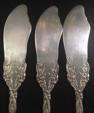 Set Of 6 Frontenac Sterling Silver Flat Butter Knifes By International 3