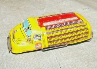 Vintage 3 " Tin Friction Coca Cola Delivery Truck By Line Mar Japan