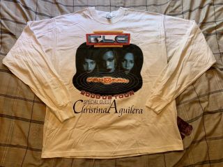 Vintage Tlc Fan Mail T - Shirt Long Sleeve Your Concert Rap Hip Hop Tee Size Xl