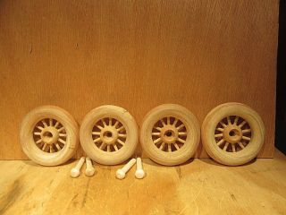 4wood Wheels W Spokes Antique Toy Making Parts Wagons 2 3/4 " Dia.  Old Stock