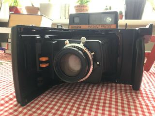 Konica Instant Press Polaroid Instant Film Camera - 110mm Hexanon F/4 - Rare