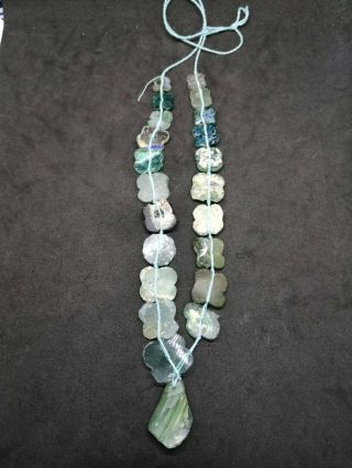 Roman Glass Beads Ancient Roman Glass Old Round Beads Patina Strand Necklace