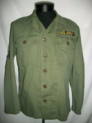 Herringbone Twill Hbt Utility Shirt Size 36 25th Infantry Division Ssgt V Good