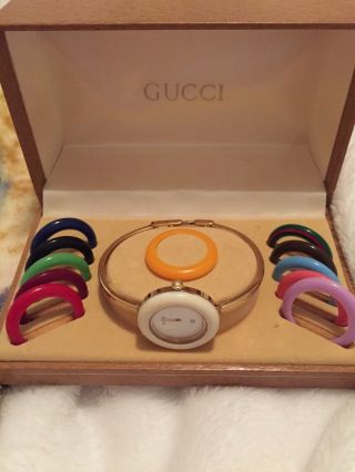 Gucci Change Bezel Ladies Watch Quartz 1100 - L