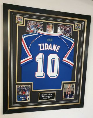 Rare Zinedine Zidane Signed Shirt Autographed France Jersey Aftal Dealer