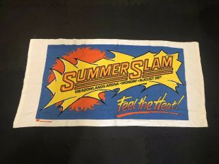 Vintage Wwf Wwe Wrestling Summer Slam 1989 Feel The Heat Beach Towel