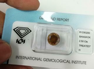 2.  50 Cts Very Rare IGI Certified Fancy Brownish Orange Yellow Color Diamond 2