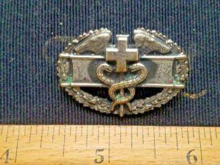 Rare Ww2 Us Army Combat Medic Badge Military Pin Brooch Early Type.