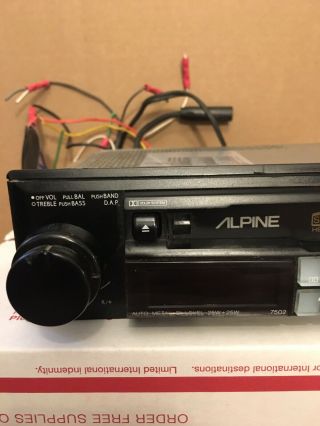 Alpine 7502 Car Am/fm Cassette Shaft Radio Vintage Headunit RCA pre out 3