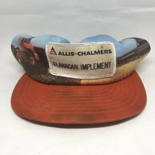 Vintage Allis Chalmers Patch Snapback Trucker Hat Cap 70s Vtg Louisville Mfg Usa