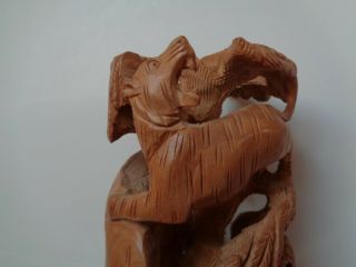 Artistic Hand Carved Wood Animal Statue Sculpture Elephant Lion Monkey Jungle
