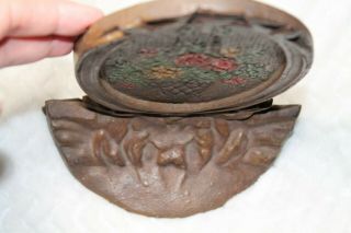 RARE Vintage Cast Iron Bradley & Hubbard Style Floral Oval Bookend or Doorstop 2