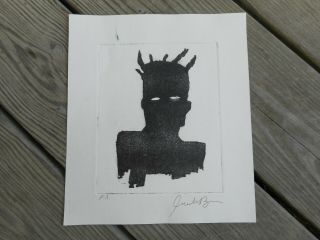 Vintage Signed Basquiat Etching,  P.  A.