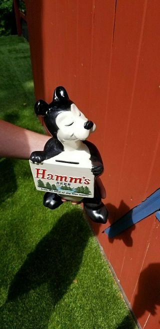 Vintage Hamms Beer Bear Red Wing Stoneware Pottery Bank Sign 12X5.  5 NICE1 4