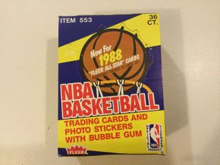 1988 Fleer Basketball Box Of 36 Wax Packs Great Shape Jordan Rare