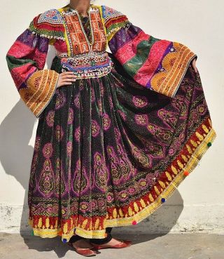 1900s Vintage Kuchi Dress Afghan Nomad Boho Tribal Ethnic Banjara Unique Dress