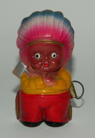 Vintage & Very Rare Meter Indian Chief Celluloid Figurine Toy Japan 40 